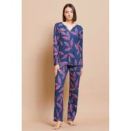 Εικόνα της Jeannette Lingerie Χειμερινό Γυναικείο Σετ Πιτζάμας Μπλε 7736