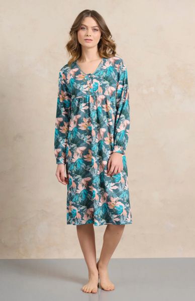 Εικόνα της Jeannette Πετρόλ Εμπριμέ Νυχτικό Κλασικό Πατιλέτα (7931)