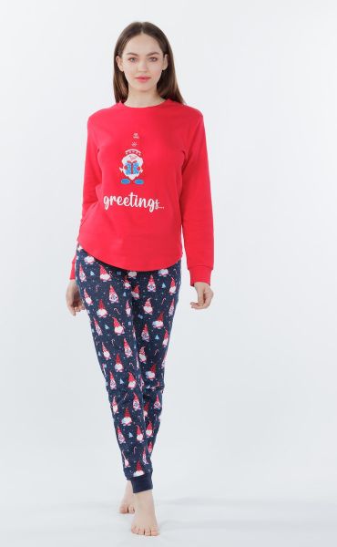 Εικόνα της MEI Χειμερινό Γυναικείο Σετ Πιτζάμας Βαμβακερό 802450-24-Multicolor