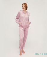 Εικόνα της Muydemi Χειμερινό Γυναικείο Σετ Φόρμας Βελούδινη Ροζ 270456