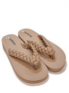 Εικόνα της Noidinotte μπεζ γυναικείες σαγιονάρες πλεξούδα.