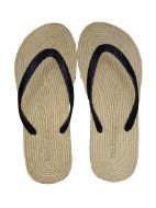 Εικόνα της Noidinotte μπεζ/μαύρες τύπου ψάθινες σαγιονάρες.