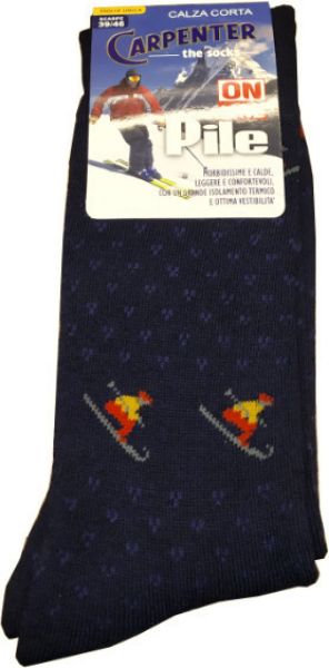 Εικόνα της Μπλε ανδρικές κάλτσες ζεστές με σχέδιο. (80% Acrilico-17%Polyester-3%Elastan)
