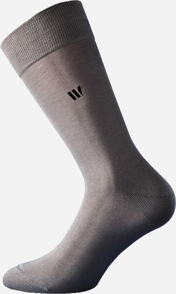 Εικόνα της Walk Ανδρικές Μονόχρωμες Κάλτσες Γκρι W1021-10 Με Κέντημα.