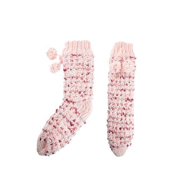 Εικόνα της Muydemi Ροζ Χοντρές Γυναικείες Κάλτσες Με Πατουσάκια & Γούνα Εσωτερικά.