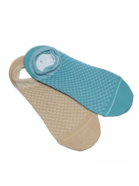 Εικόνα της 2Pack MeWe Aqua/Beige Γυναικείες Κοντές Κάλτσες.
