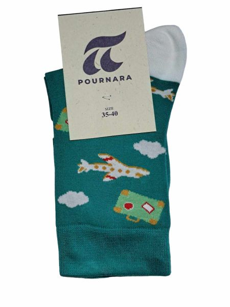 Εικόνα της Pournara Βαμβακερές Βεραμάν Γυναικείες Κάλτσες Με Αεροπλάνα.