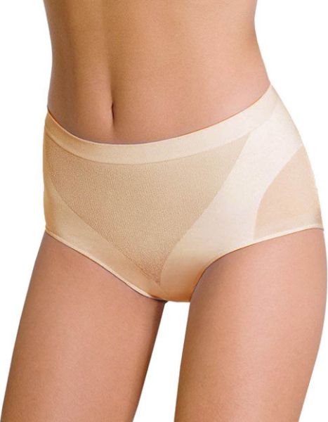 Εικόνα της pompea Μπεζ κορσές σλιπ από μαλακές μικροΐνες και ελαστικό ύφασμα, χωρίς επένδυση, χωρίς ραφές.