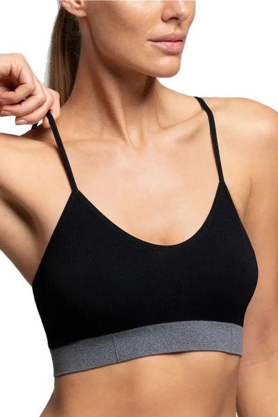 Εικόνα της Pompea Γυναικείο Αθλητικό Μπουστάκι Μαύρο 89631549