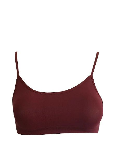 Εικόνα της IDER Μπορντό Τοπ με ραντάκι από μαλακή, ελαστική μικροΐνα, χωρίς ραφές.