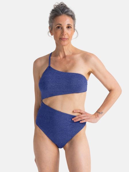 Εικόνα της Dorina Yuma Μπλε Ολόσωμο Μαγιό Lurex Με Ανοίγματα.