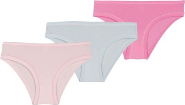 Εικόνα της 3 Τεμάχια κοριτσίστικα βαμβακερά μονόχρωμα σλιπ. Ροζ-Σιέλ-Φούξια. (90% COTTON-10% ELASTAN)