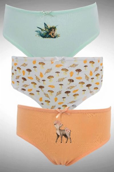 Εικόνα της 3Pack Ider Παιδικά Κοριτσίκα Slip Βαμβακερά Λευκό/Σομόν/Βεραμάν.