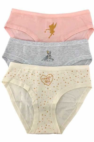 Εικόνα της IDER 3-PACK ΚΟΡΙΤΣΙΣΤΙΚΟ ΣΛΙΠ ΒΑΜΒΑΚΕΡΟ ΜΕ ΤΥΠΩΜΑ TINKER BELL ΡΟΖ/ΓΚΡΙ/ΕΚΡΟΥ.