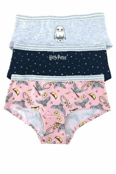 Εικόνα της IDER 3-PACK ΚΟΡΙΤΣΙΣΤΙΚΟ HIPSTER ΣΛΙΠ ΒΑΜΒΑΚΕΡΟ ΜΕ ΤΥΠΩΜΑ HARRY POTER THEME ΡΟΖ/ΓΚΡΙ/ΜΑΥΡΟ.