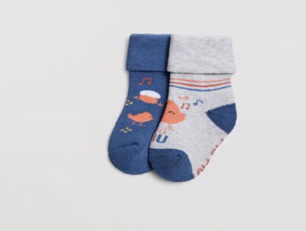 Εικόνα της 2Pack Ysabel Mora Ραφ/Γκρι Πετσετέ Παιδικές Κάλτσες Με Βεντουζάκια Σιλικόνης.