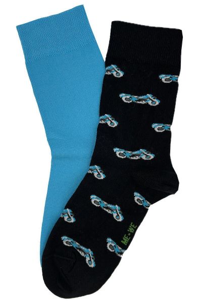 Εικόνα της ME-WE Παιδικές Κάλτσες Μαύρο-τυρκουάζ 2 Ζευγάρια 3-0727