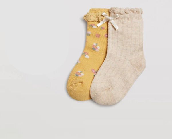 Εικόνα της 2Pack Ysabel Mora Παιδικές Κάλτσες Μπεζ/Κίτρινες.