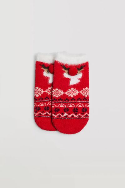 Εικόνα της Ysabel Mora Κόκκινες Παιδικές Κάλτσες Με Βεντουζάκια Σιλικόνης.