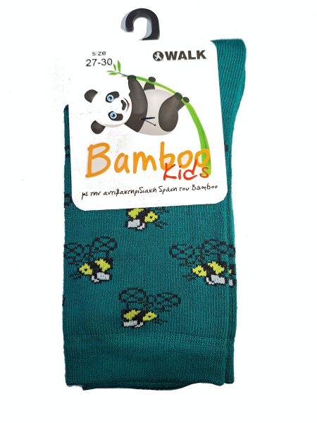 Εικόνα της Walk Bamboo σμαραγδί παιδικές κάλτσες.