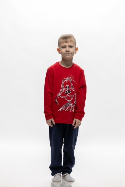 Εικόνα της Galaxy Βαμβακέρες Κόκκινες Μπλε Παιδικές Πιτζάμες Γκούφυ.