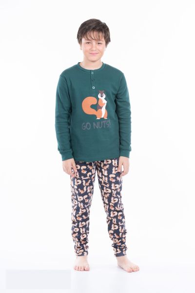 Εικόνα της Mei Unisex βαμβακερή παιδική πιτζάμα κυπαρισσί εμπριμέ.