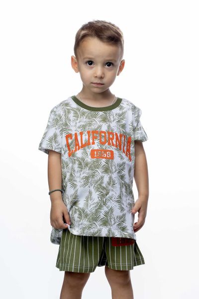 Εικόνα της Galaxy Βαμβακερή Λαδί Εμπριμέ Παιδική Πιτζάμα.