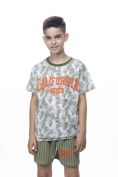 Εικόνα της Galaxy Βαμβακερή Λαδί Εμπριμέ Παιδική Πιτζάμα.