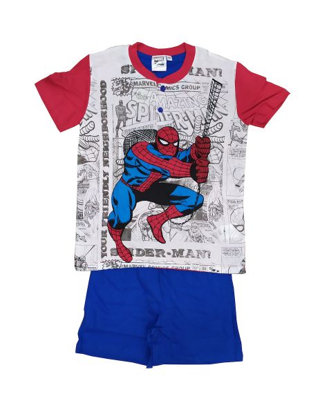 Εικόνα της Marvel Comics βαμβακερή λευκή/μπλε παιδική πιτζάμα Spiderman.