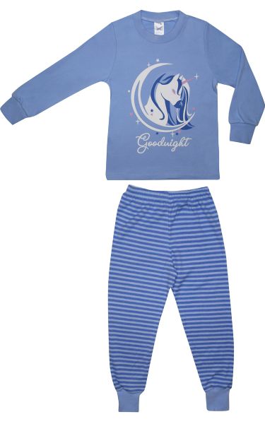 Εικόνα της Pretty Baby Παιδική Πιτζάμα Χειμωνιάτικη Βαμβακερή Γαλάζια Goodnight 64987 64987