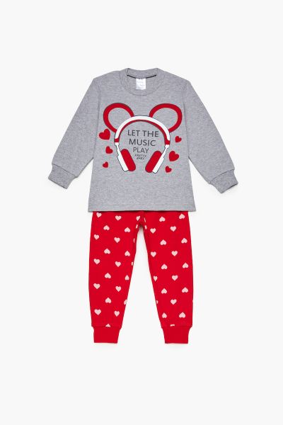 Εικόνα της Pretty Baby Παιδική Πιτζάμα Χειμωνιάτικη Βαμβακερή Γκρι 69181