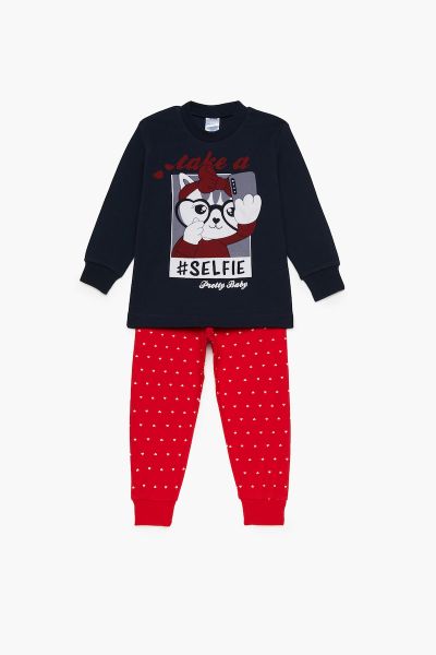 Εικόνα της Pretty Baby Παιδική Πιτζάμα Χειμωνιάτικη Βαμβακερή Κόκκινη 69186