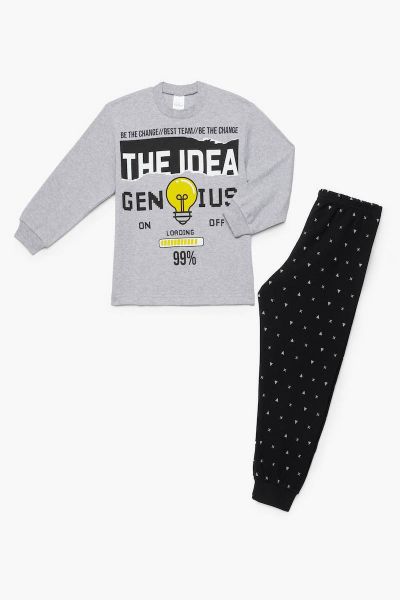 Εικόνα της Pretty Baby Παιδική Πιτζάμα Χειμωνιάτικη Βαμβακερή Γκρι 63871