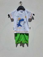 Εικόνα της Galaxy Βαμβακερή Λευκή/Πράσινη Βρεφική Πιτζάμα.