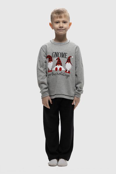 Εικόνα της Galaxy Παιδική Πιτζάμα Χειμωνιάτικη Γκρι Μελανζέ 100-24