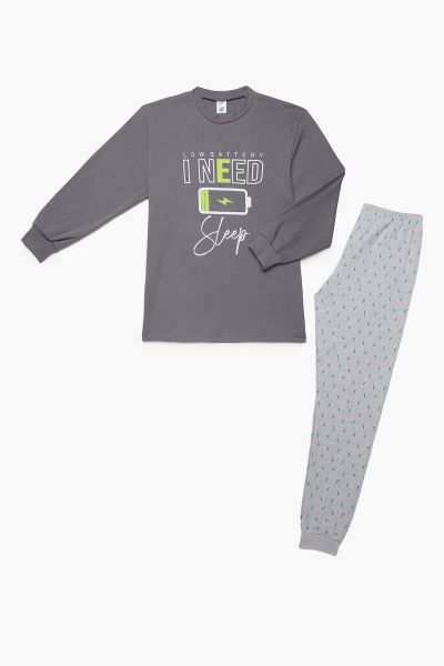 Εικόνα της Pretty Baby Παιδική Πιτζάμα Βαμβακερή Γκρι 63875