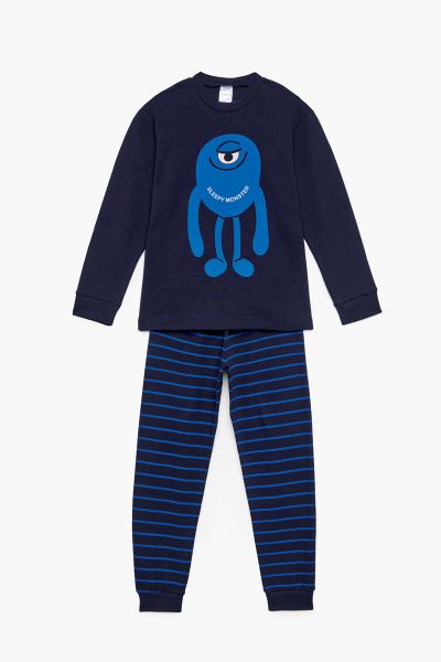 Εικόνα της Pretty Baby Παιδική Πιτζάμα Χειμωνιάτικη Βαμβακερή Navy Μπλε 63883
