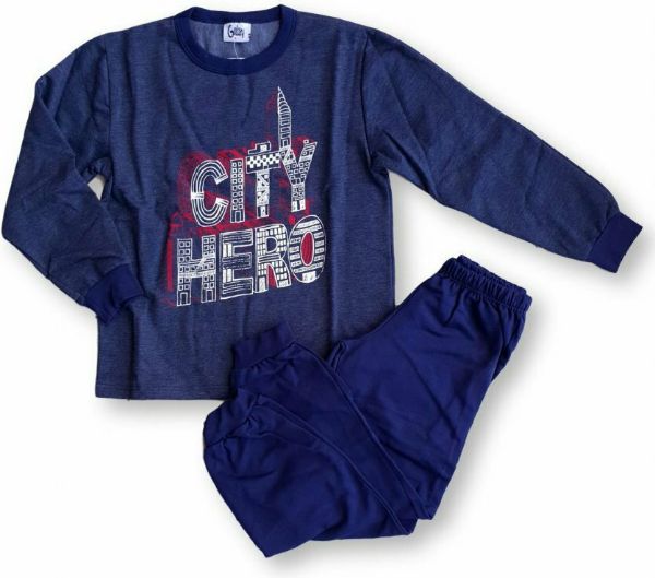Εικόνα της Galaxy Μπλε παιδική αγορίστικη πιτζάμα με ελαφριά επένδυση εσωτερικά(χνούδι).