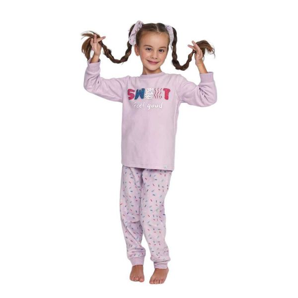 Εικόνα της Muydemi fleece παιδική πιτζάμα λιλά.