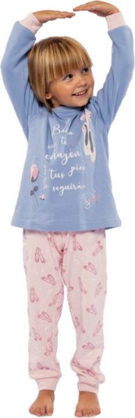 Εικόνα της MUYDEMI Παιδική κοριτσίστικη πιτζάμα από 100% βαμβάκι μοβ/ροζ.