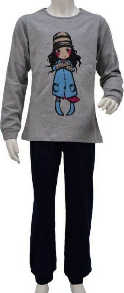 Εικόνα της Galaxy παιδική πιτζάμα γκρι/μπλε με στάμπα.