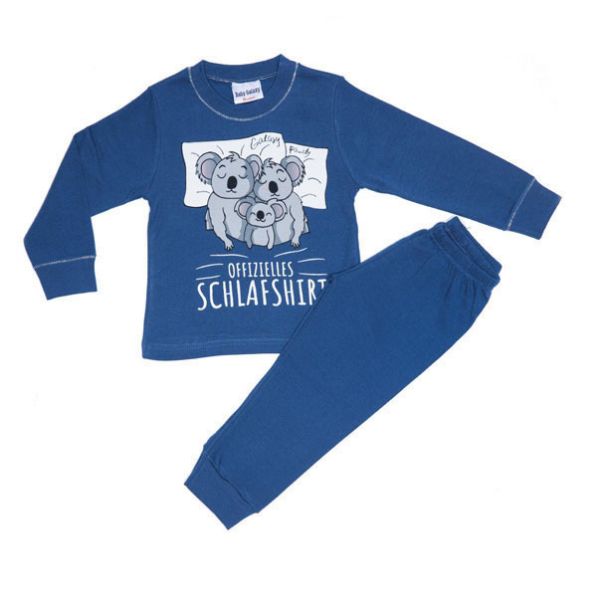 Εικόνα της Galaxy bebe βαμβακερή μπλε/ραφ παιδική πιτζάμα.