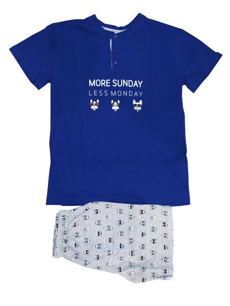 Εικόνα της Noidinotte μπλε παιδική πιτζάμα με εμπριμέ σορτς.
