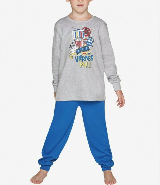 Εικόνα της Muydemi παιδική πιτζάμα γκρι/μπλε με στάμπα.