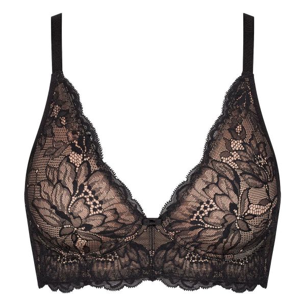 Εικόνα της Triumph Amourette Charm N03 μαύρο με δαντέλα, χωρίς μπανέλα, χωρίς επένδυση.