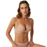 Εικόνα της Ysabel Mora Double push-up μπεζ σουτιέν με μπανέλα και ενίσχυση.