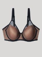 Εικόνα της Gislela Μαύρο Πουά Σουτιέν Με Μπανέλες & Ελαφριά Επένδυση.