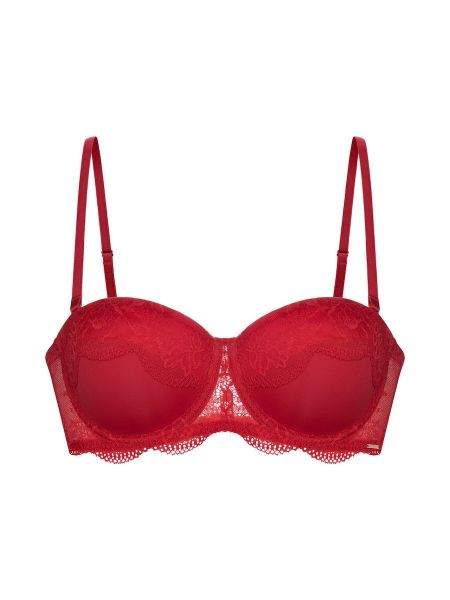 Εικόνα της Dorina Zelina Strapless Κόκκινο Σουτιέν Με Μπανέλα & Ελαφριά Επένδυση.