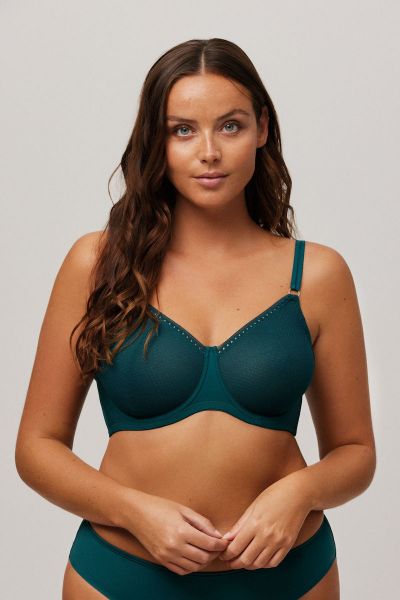 Εικόνα της Ysabel Mora πράσινο σκούρο σουτιέν με μπανέλα, χωρίς επένδυση.