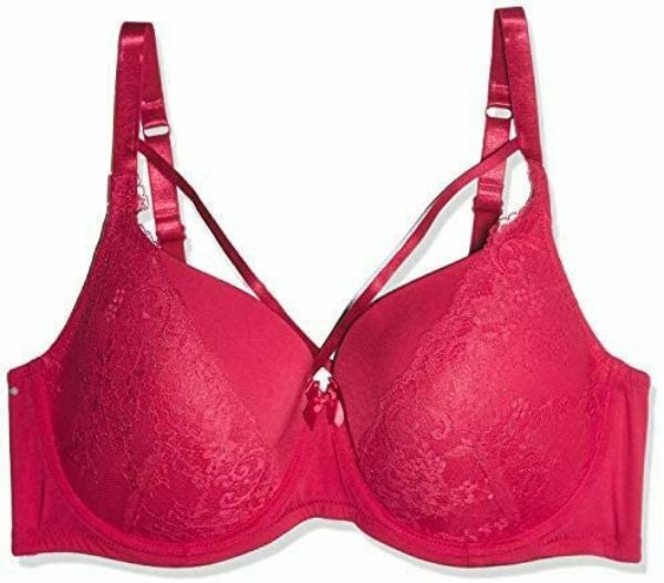 Εικόνα της Dorina Blair T-Shirt Bra μπορντό/κόκκινο σουτιέν με μπανέλα και ελαφριά επένδυση.